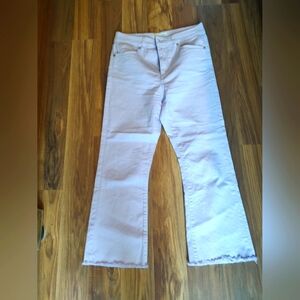 Women's Loft High Rise Kick Crop Flare Jeans Size 27/4 Petite Lavender